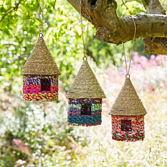 Handmade Octagonal Recycled Cotton Birdhouse