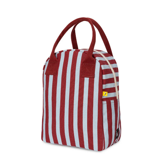 Fluf Organic Cotton Zipper Lunch Bag Awning Stripe Chili Pepper