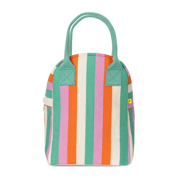 Fluf Organic Cotton Zipper Lunch Bag Three Stripe