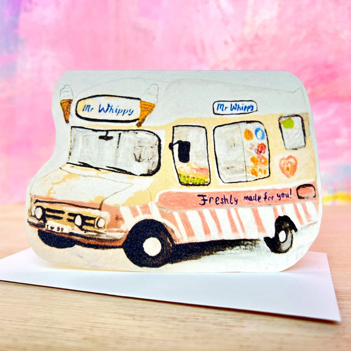 Ice-Cream Van Seaside Card