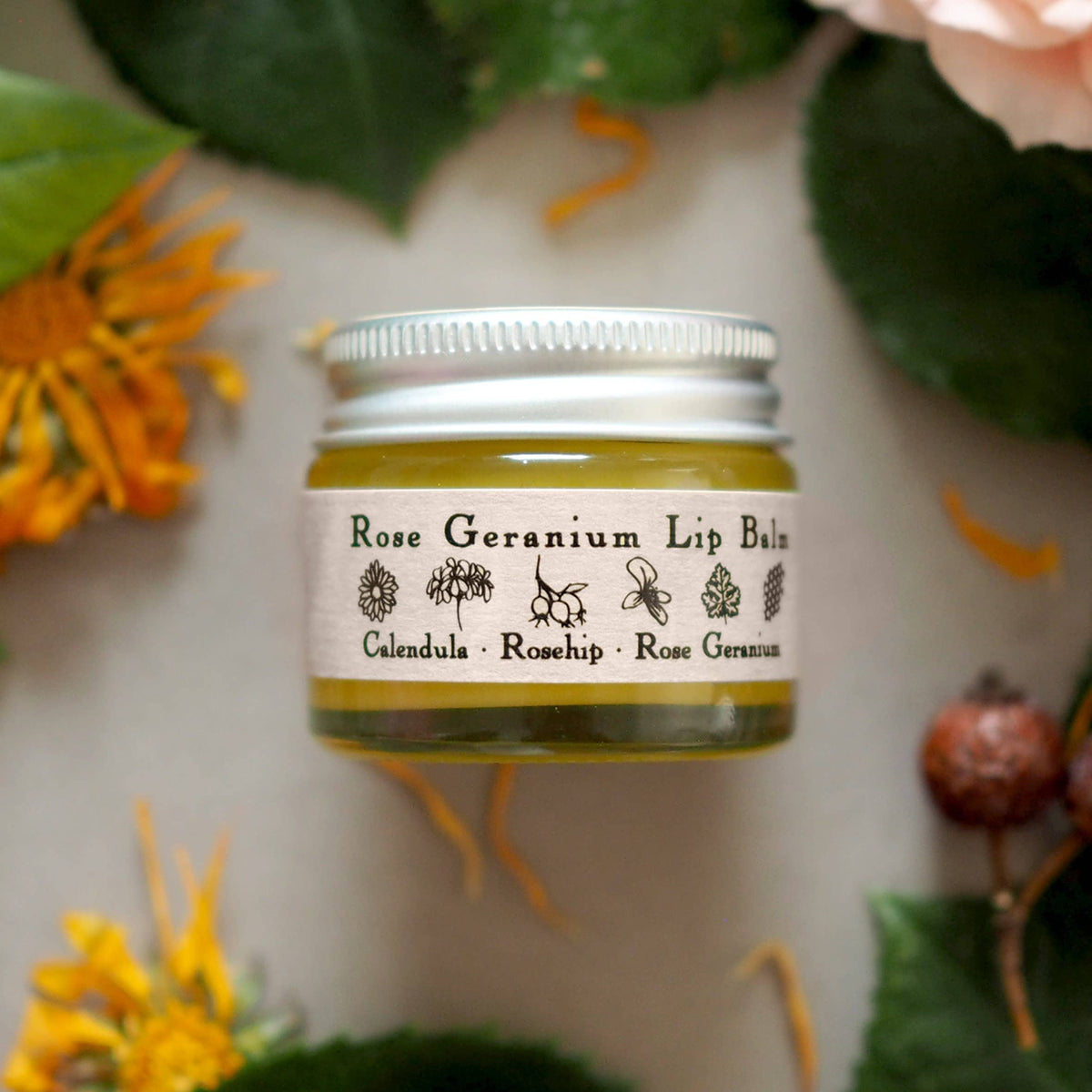 Salix Moon Rose Geranium Lip Balm with Organic Rosehip + Calendula