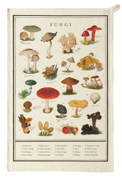 100% Organic Cotton Tea Towel - Fungi