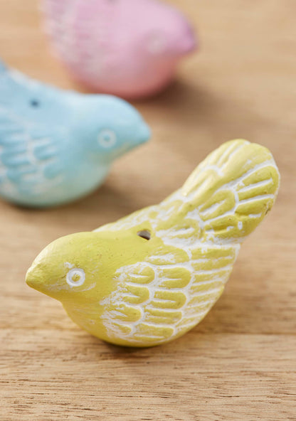 Hand-painted Terracotta Bird Ornament & Incense Holder