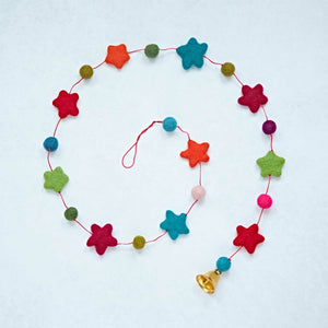 Christmas Star Felt Ball Garland