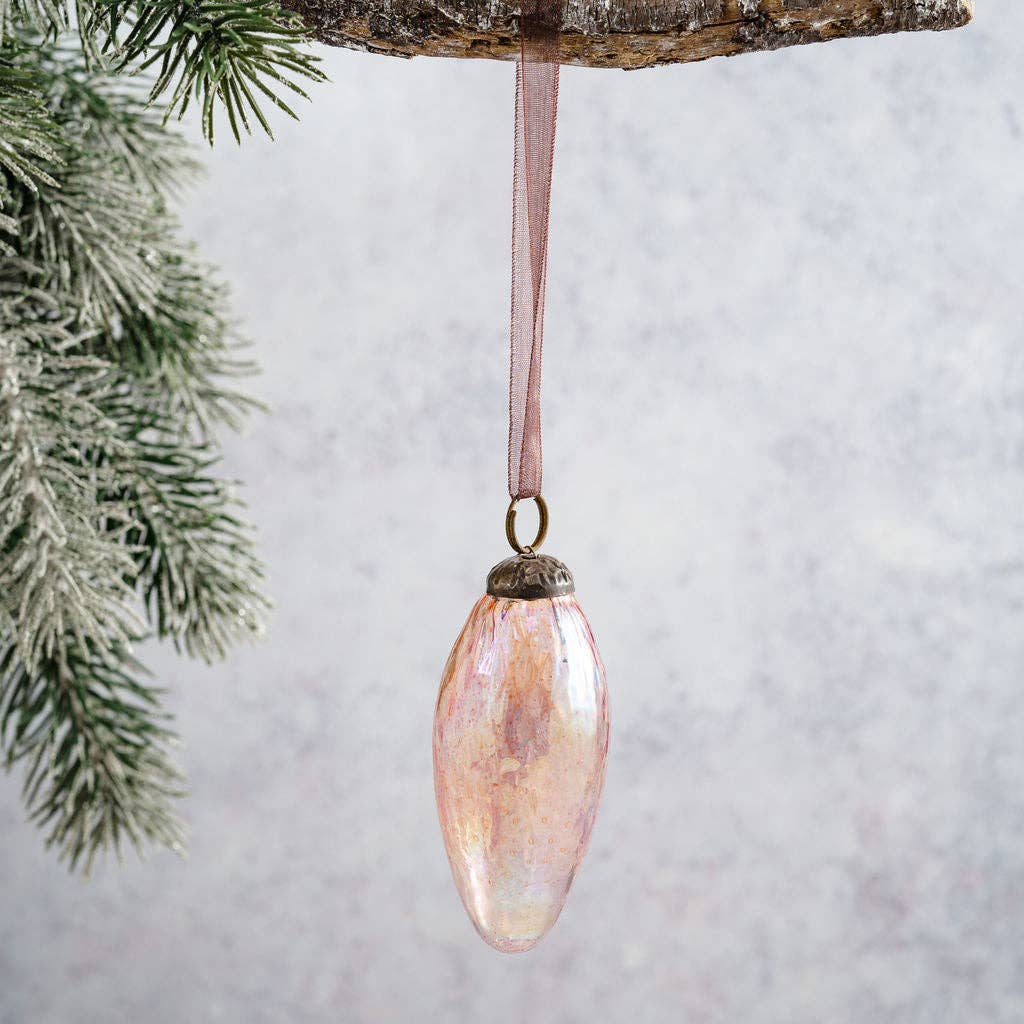 Set of 3 Rose Luster Conical Glass Decoration