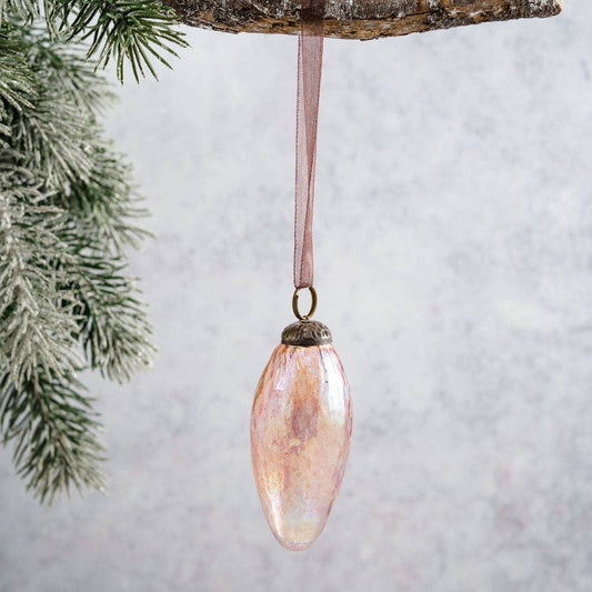 Set of 3 Rose Luster Conical Glass Decoration