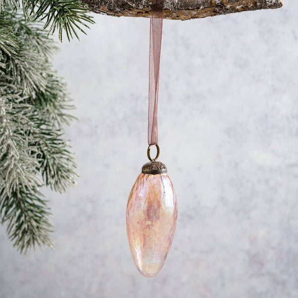 Set of 3 Rose Luster Conical Glass Decoration