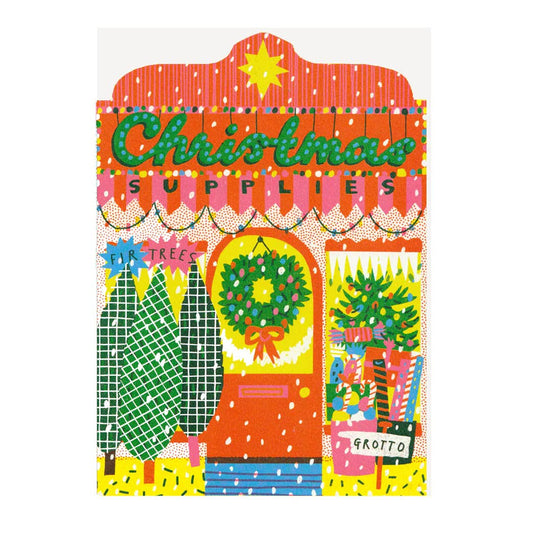Christmas Supplies Shop Die Cut Card