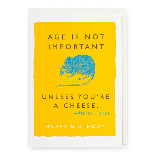 Age Is Not Important Letterpress Birthday Card