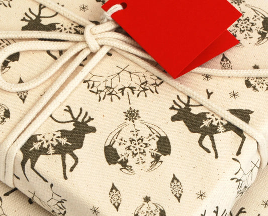 Organic Cotton Fabric Festive Gift Wrap