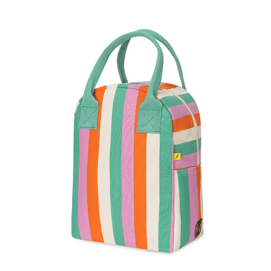 Fluf Organic Cotton Zipper Lunch Bag Three Stripe