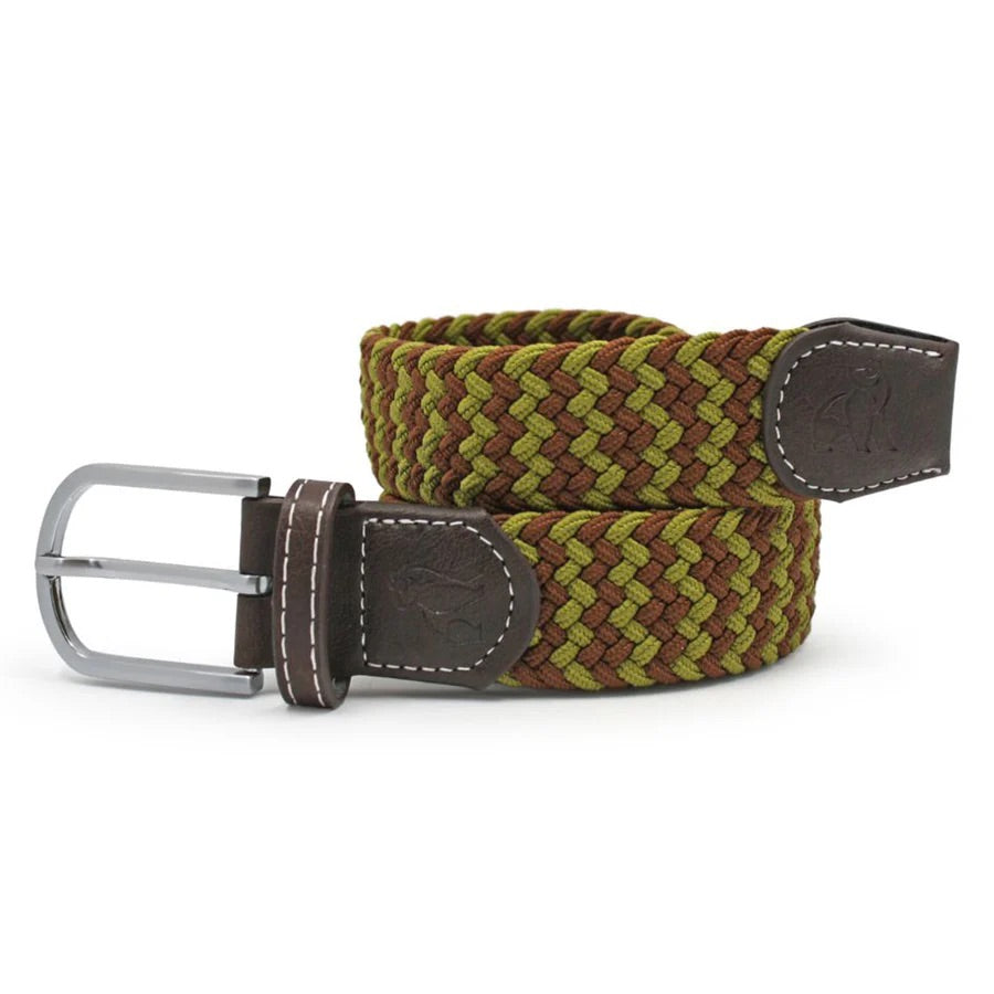 Recycled Woven Belt - Khaki Zig Zag
