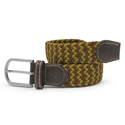 Recycled Woven Belt - Khaki Zig Zag