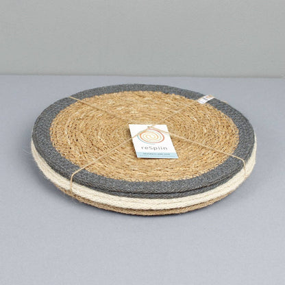 ReSpiin Set of 6 Seagrass & Jute Tablemats - Naturals | Sustainable