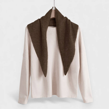 Burgundy Wool Blend Triangle Neck Scarf