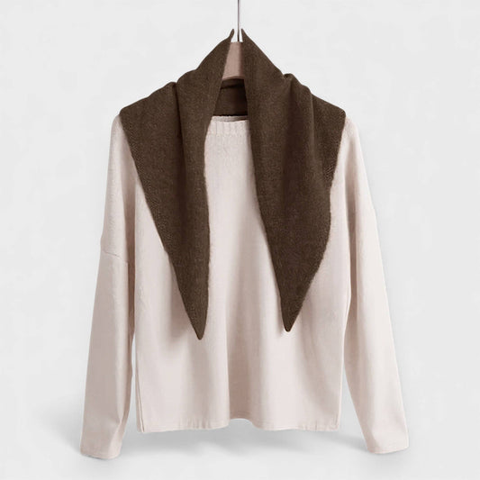 Dusky Pink Wool Blend Triangle Neck Scarf