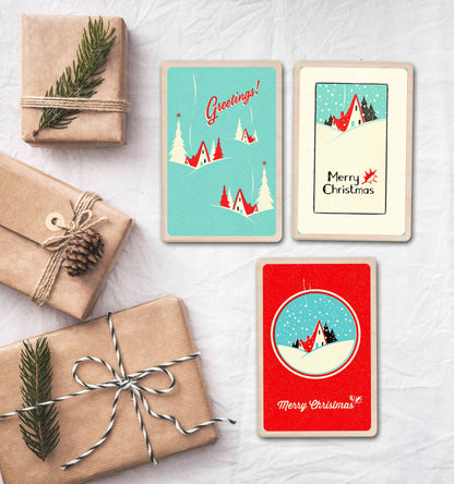 Merry Christmas Cottage Wooden Postcard |Stocking Filler