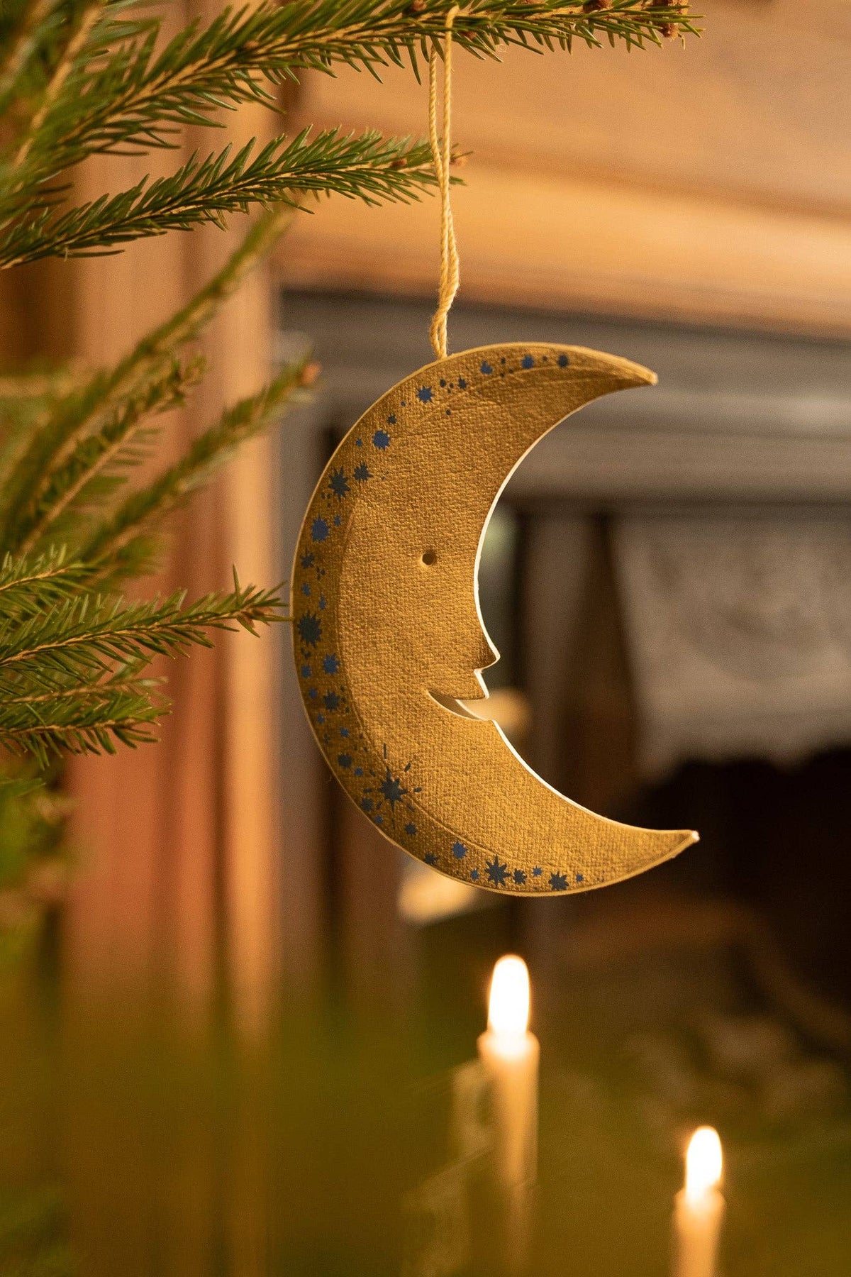 Shimmering Man on the Moon Board Decoration