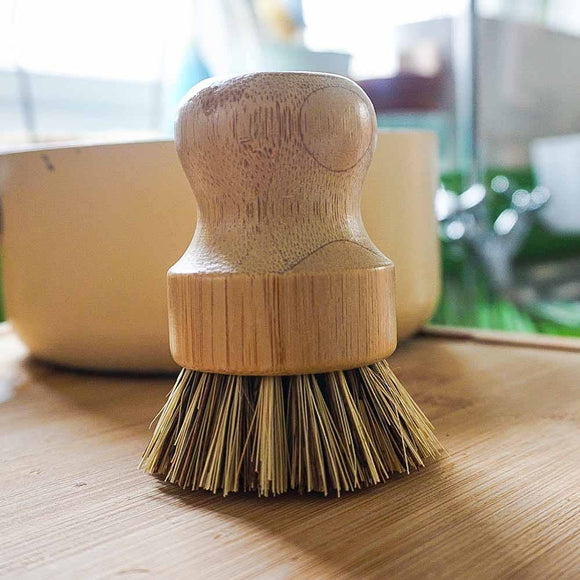 Wooden Pot Brush - Stiff Coir Bristle