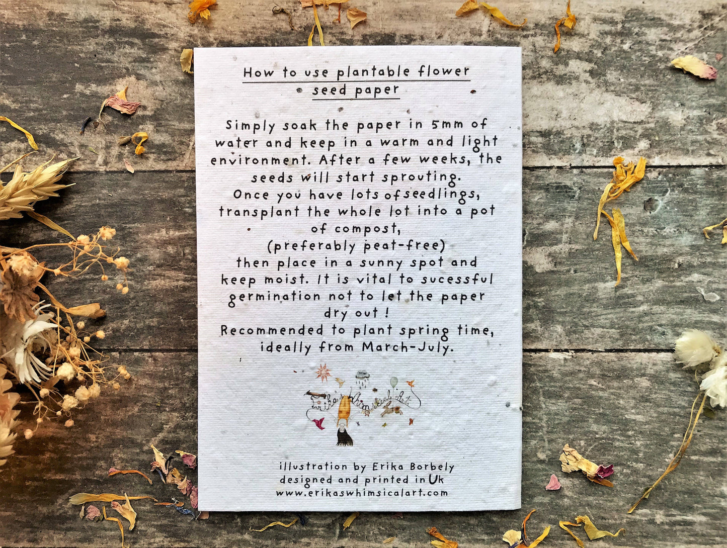 Floral Heart Plantable Card