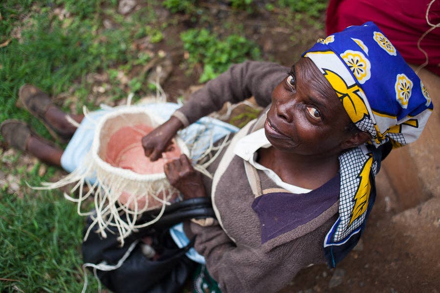Dusky Pink Woven Basket