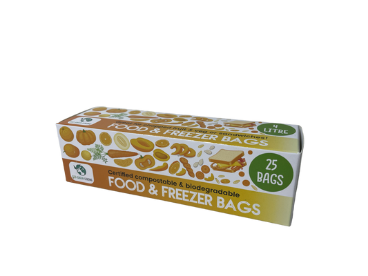 Eco Green Living Compostable Plastic Free Food & Freezer Bags 4L - 25 Bags