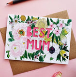 'Best Mum' Paper Cut Mother's Day Card