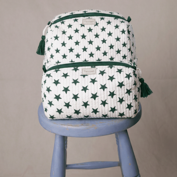 Green Star Quilted Wash Bag