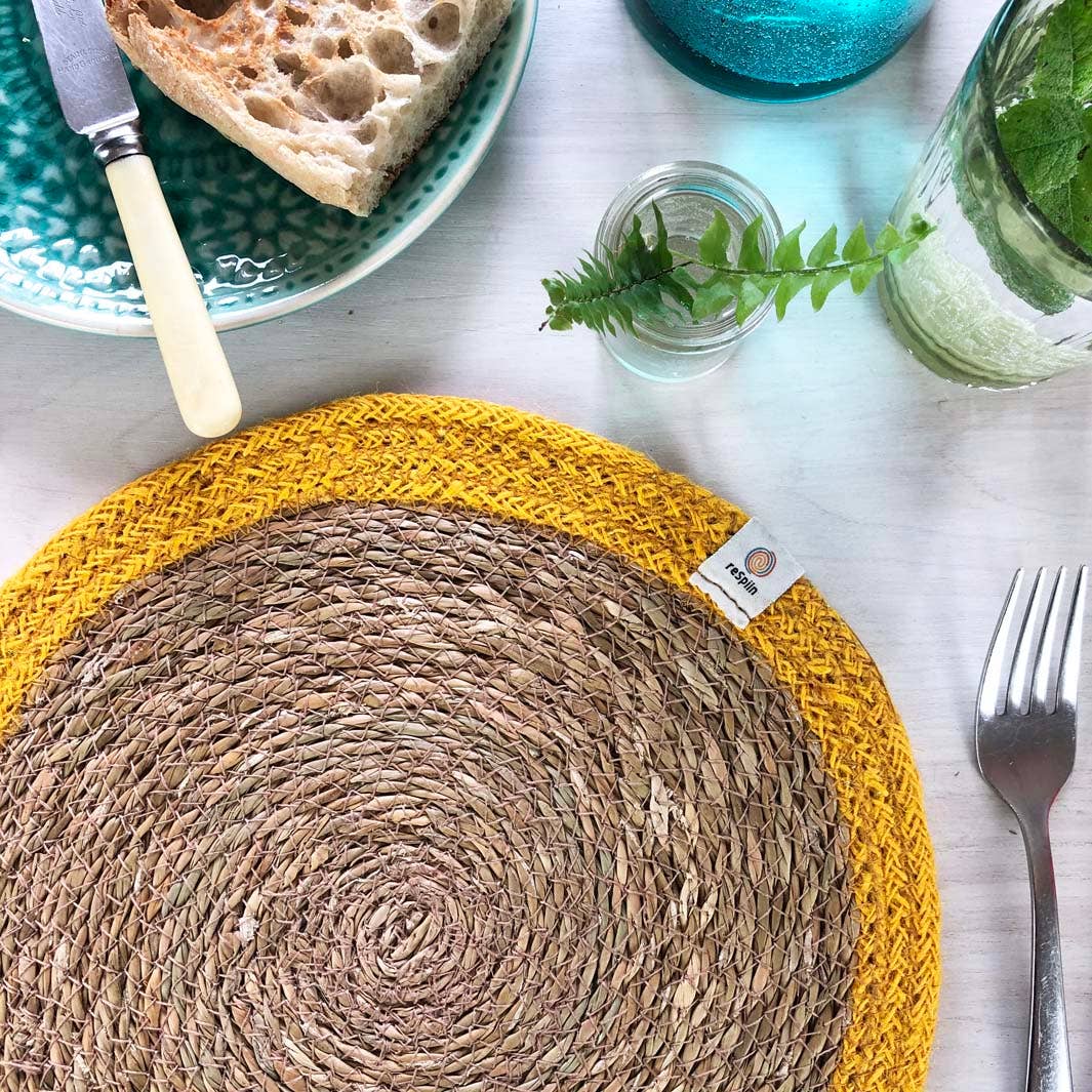 ReSpiin Set of 6 Seagrass & Jute Tablemats