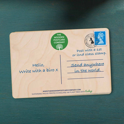 Chesil Beach Wooden Postcard