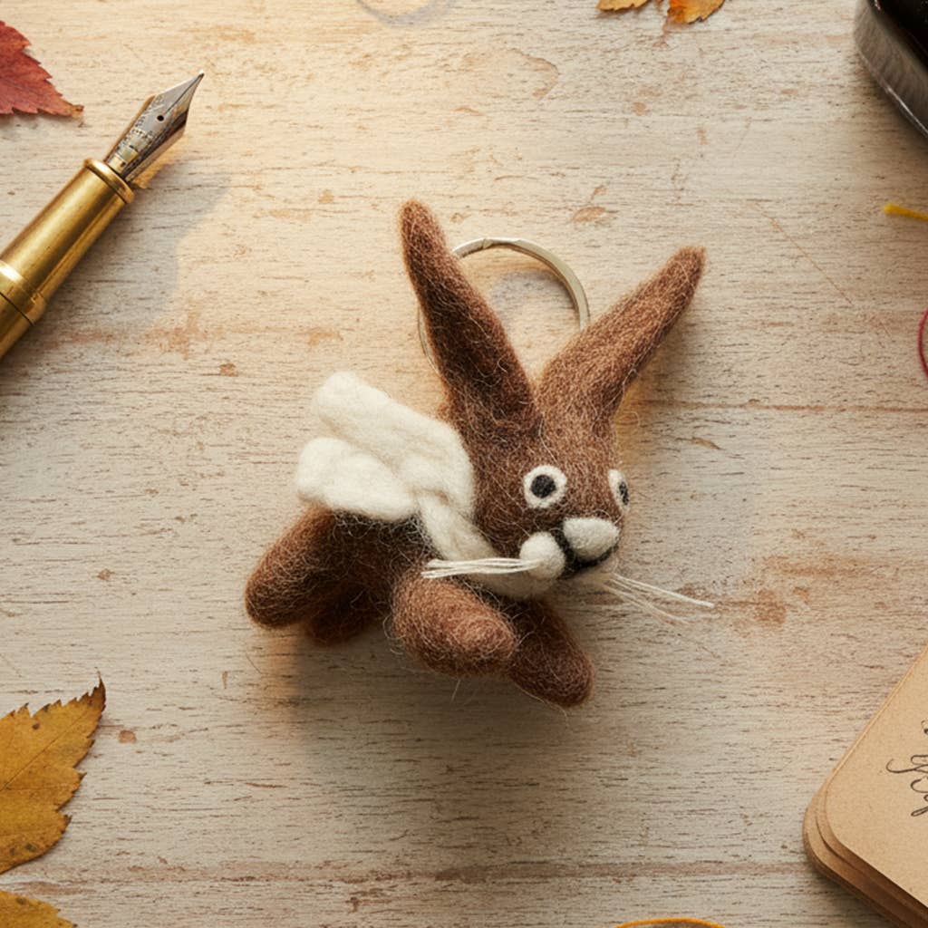 Handcrafted Felt Herbie Hare Keyring