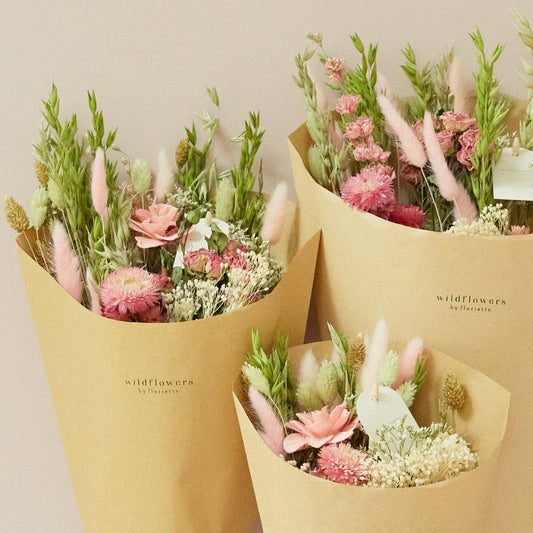 Medium Dried Flower Bouquet - Pink Elegance