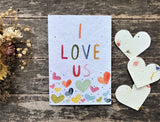 Plantable Seed Paper Card, Blank Inside, Valentines Day Card