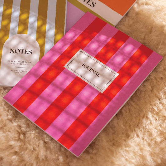 Hot Pink Stripe A5 Lined Pocket Notebook