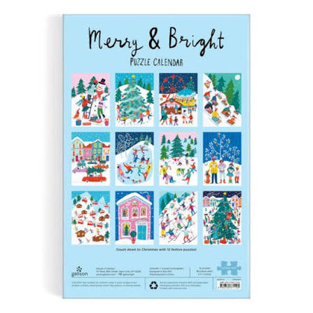 Merry and Bright 12 Days of Christmas Advent Puzzle Calendar by Louise Cunningham