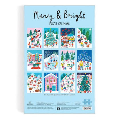 Merry and Bright 12 Days of Christmas Advent Puzzle Calendar by Louise Cunningham