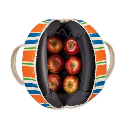 Fluf Organic Cotton Zipper Lunch Bag Varsity Stripe