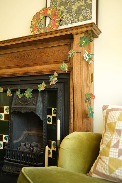 Holly and Ivy Printed Paper Sewn Garland
