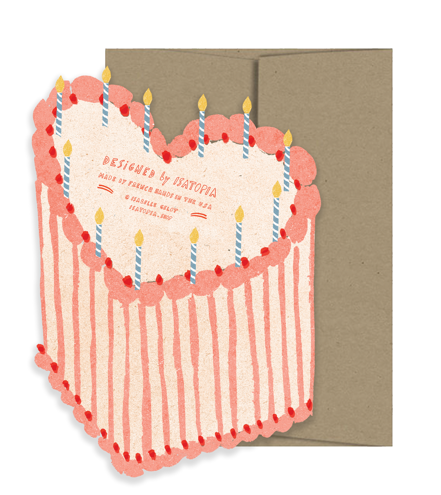 Heart Cake Cut Out Birthday Card