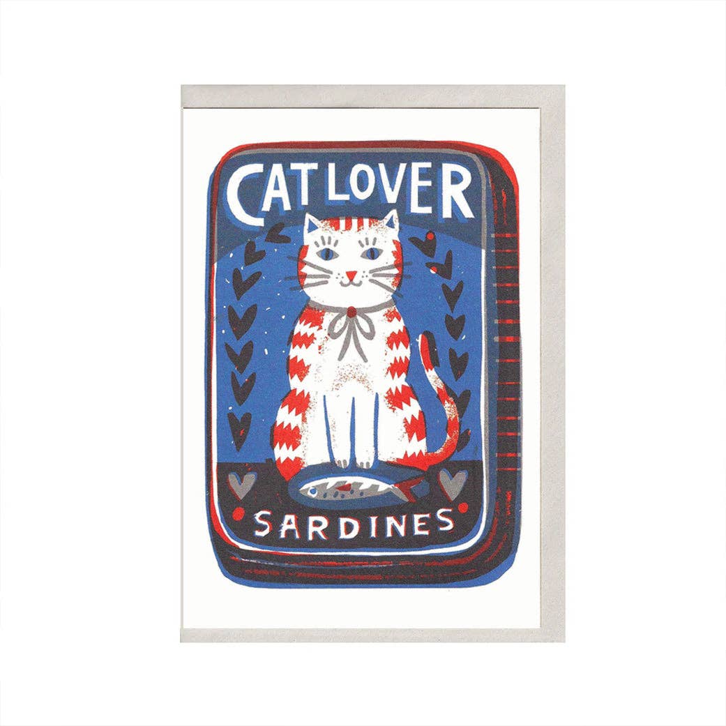 Cat Lover Sardines A6 Card