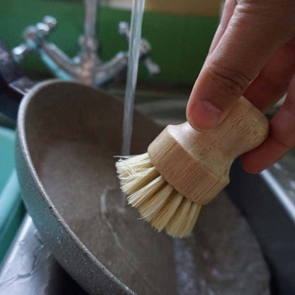 Wooden Pot Brush - Medium Firm Bristle