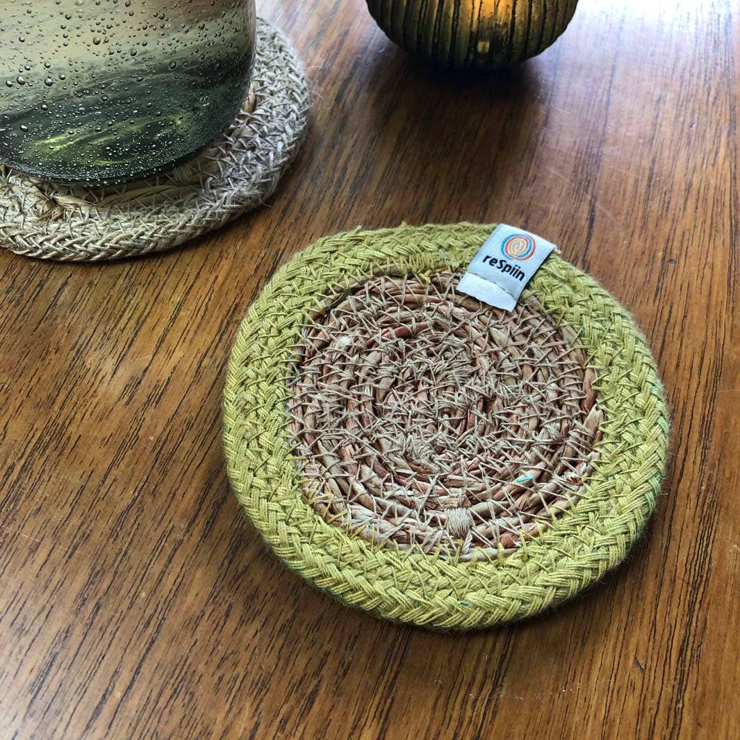 ReSpiin Set of 6 Seagrass & Jute Coasters