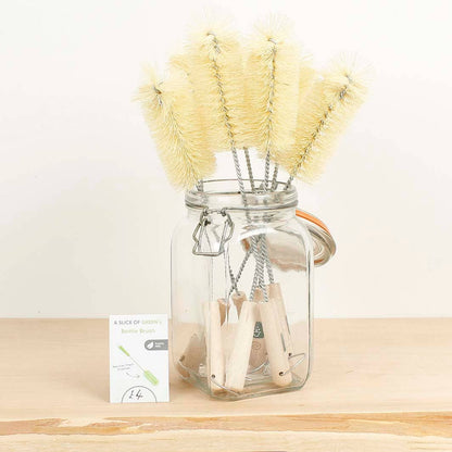 Natural Bristle Wooden Handle Bottle Brush