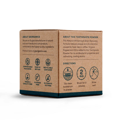 Georganics Whitening Toothpowder - Peppermint 60ml