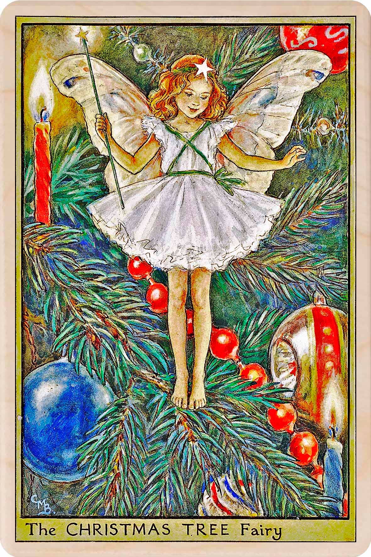 Christmas Tree Fairy Wooden Postcard |Stocking Filler