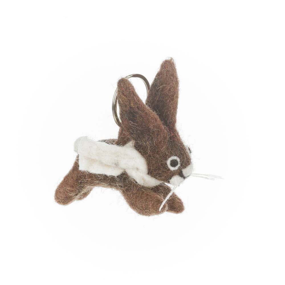 Handcrafted Felt Herbie Hare Keyring