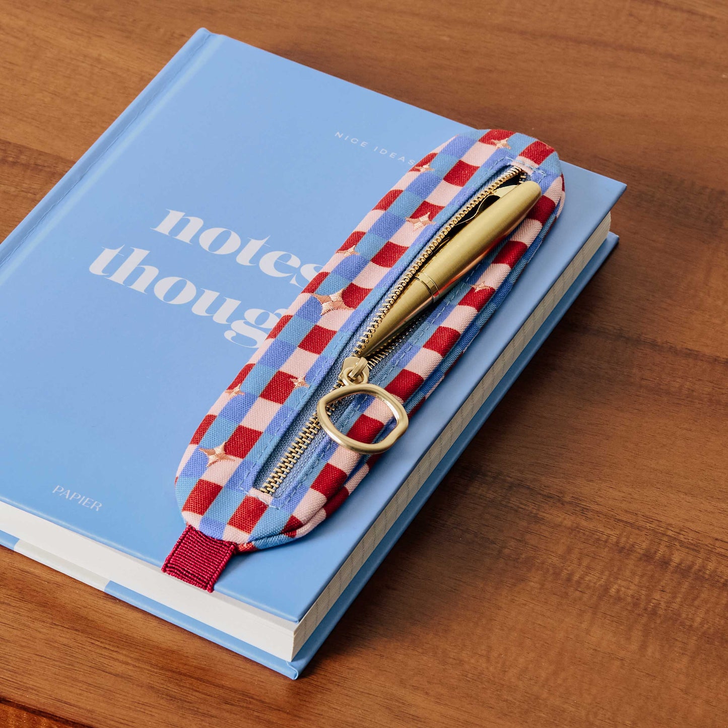 Checkered Elasticated Pen Pouch