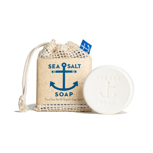 Icelandic Sea Salt Soap Travel Size Bar & Soap Saver Travel Bag