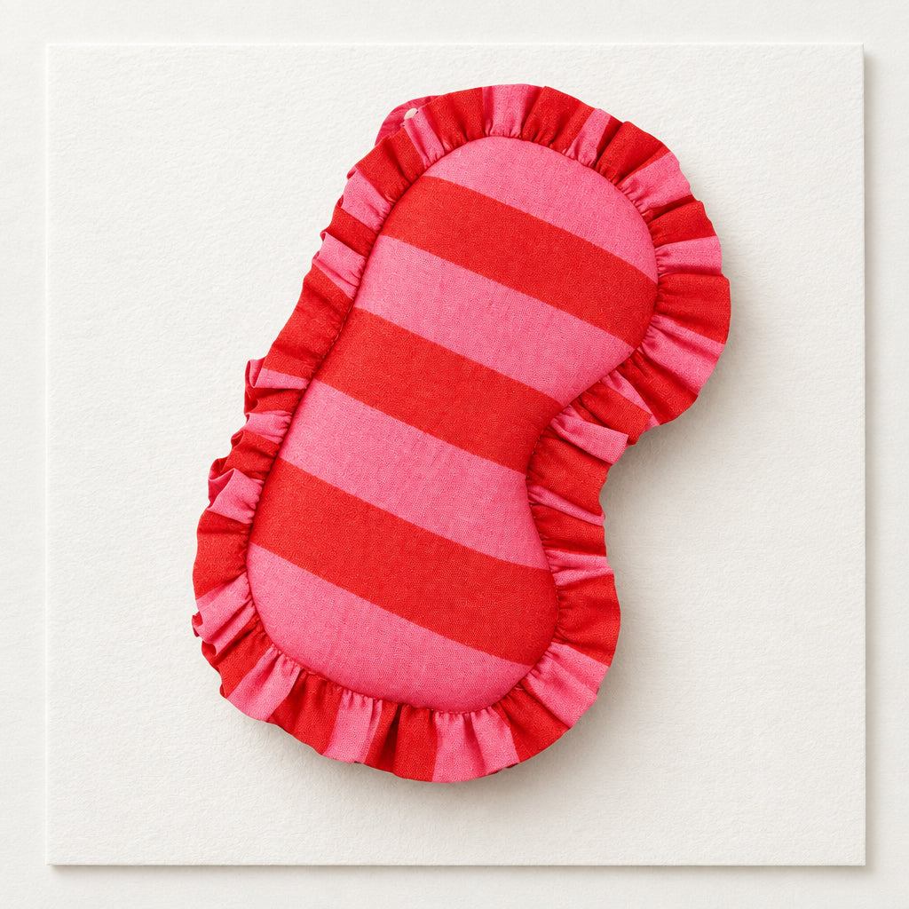 Pink Striped Cotton Eye Mask