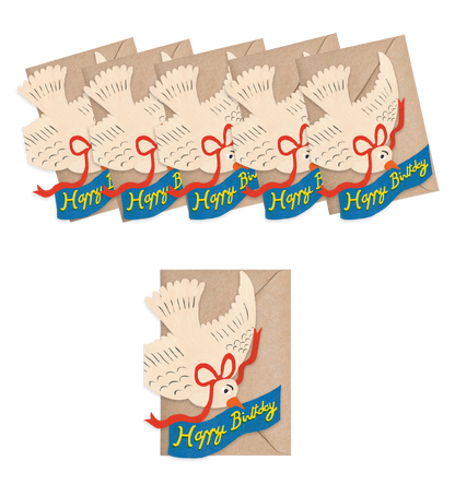 Happy Birthday Bird Mini Notecards - Box of 6